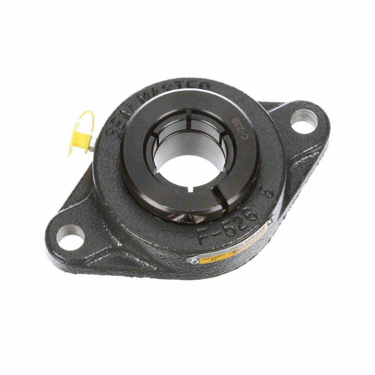 Sealmaster Mounted Cast Iron Two Bolt Flange Ball Bearing - 52100 Bearing Steel, Black Oxided - Concentric Lock - Air Handling Housing Fit, Noise Tested - SFT-22T CXU