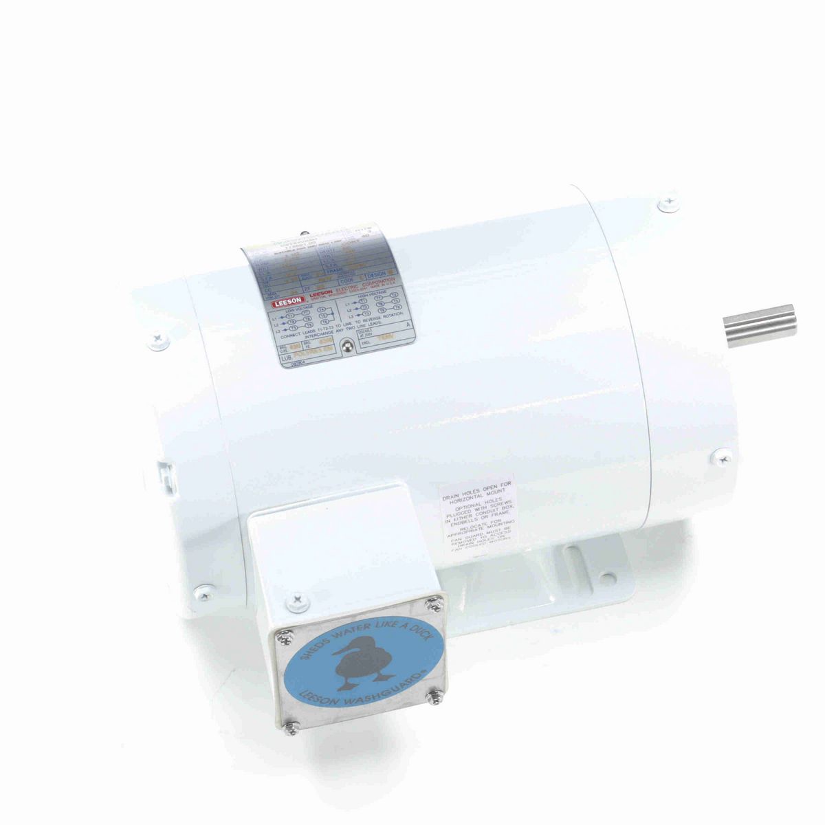 LEESON White Duck™ General Purpose Motor, 1.50 HP, 3 Ph, 60 Hz, 230/460 V, 3600 RPM, 56HC Frame, TENV - 113591.00