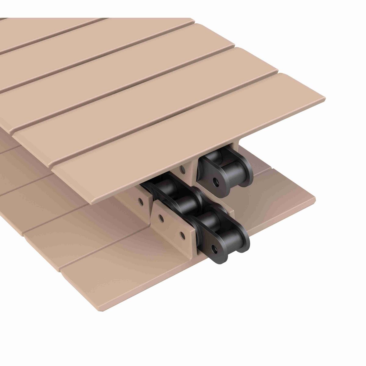 Rexnord 963 Straight Running Solid Top, Material: Tan Low Friction, Width: 6in, Pitch: 1.5in - LF963K6