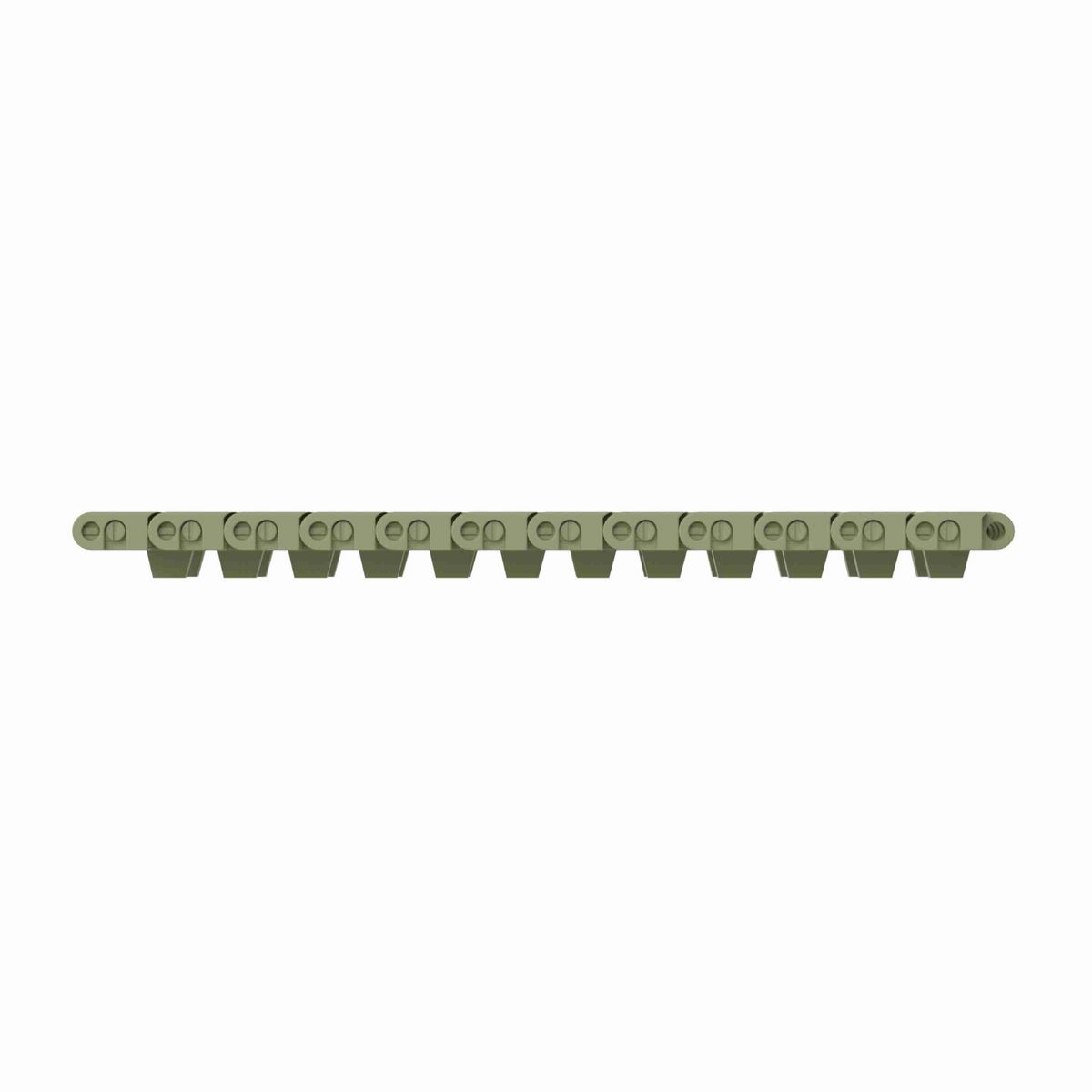 Rexnord 7705 Straight Running Solid Top, Material: Green Abrasion Resistant Polyamide, Width: 7.5in, Pitch: 1in - 81430041