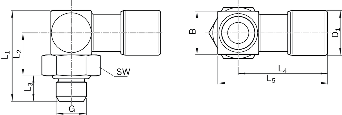 Угловой поворотный порт для одноточечной смазки M6 AD4(4/2)-VT1487-4602CNI [R913031697]