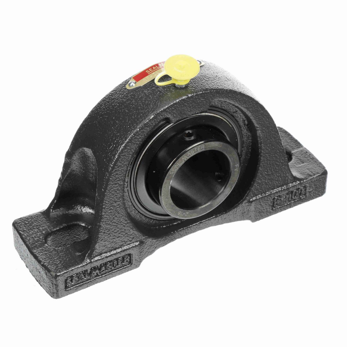 Sealmaster Mounted Cast Iron Two Bolt Pillow Block Ball Bearing - 52100 Bearing Steel, Black Oxided - Setscrew Lock - NP-24