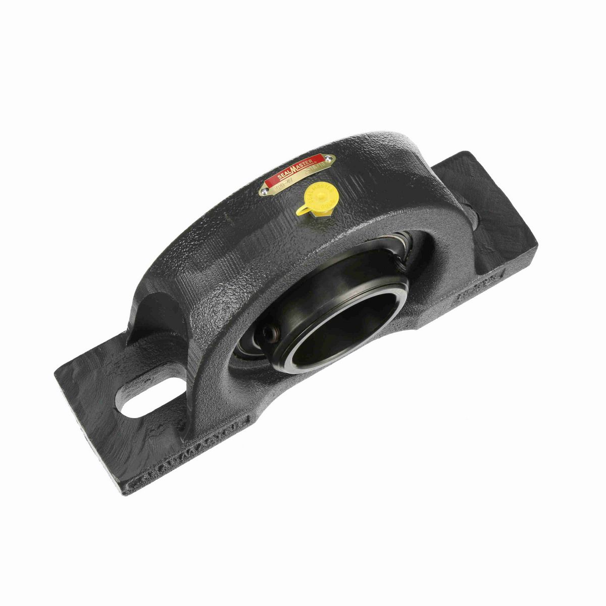 Sealmaster Mounted Cast Iron Two Bolt Pillow Block Ball Bearing - 52100 Bearing Steel, Black Oxided - Double Setscrew Lock - MPD-47