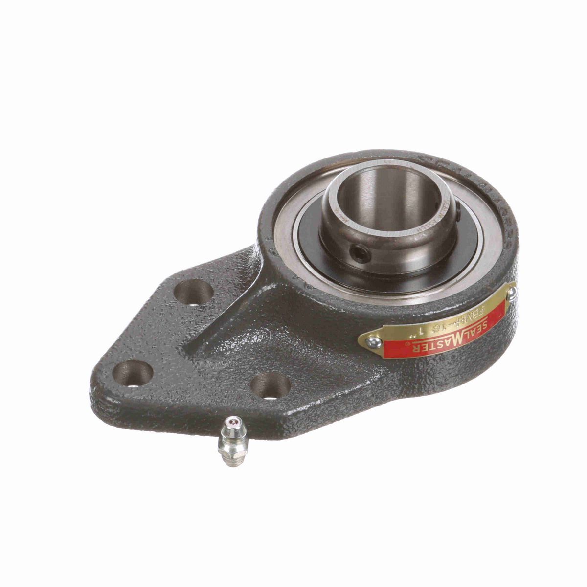 Sealmaster Mounted Cast Iron Three Bolt Flange Bracket Ball Bearing - 52100 Bearing Steel, Black Oxided - Setscrew Lock - FBMH-16