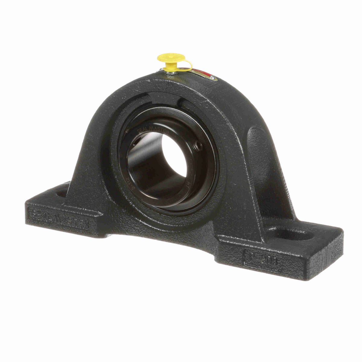 Sealmaster Mounted Cast Iron Two Bolt Pillow Block Ball Bearing - 52100 Bearing Steel, Black Oxided - Setscrew Lock - SP-28