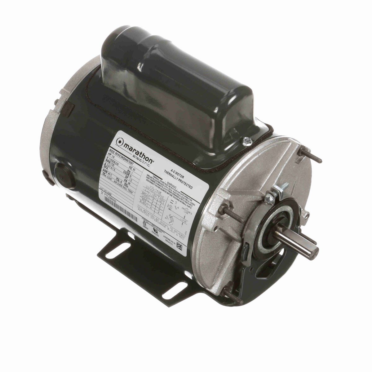 LEESON General Purpose Farm Duty Motor, 0.25 HP, 1 Ph, 60 Hz, 115/208-230 V, 1800 RPM, 48 Frame, TENV - H649