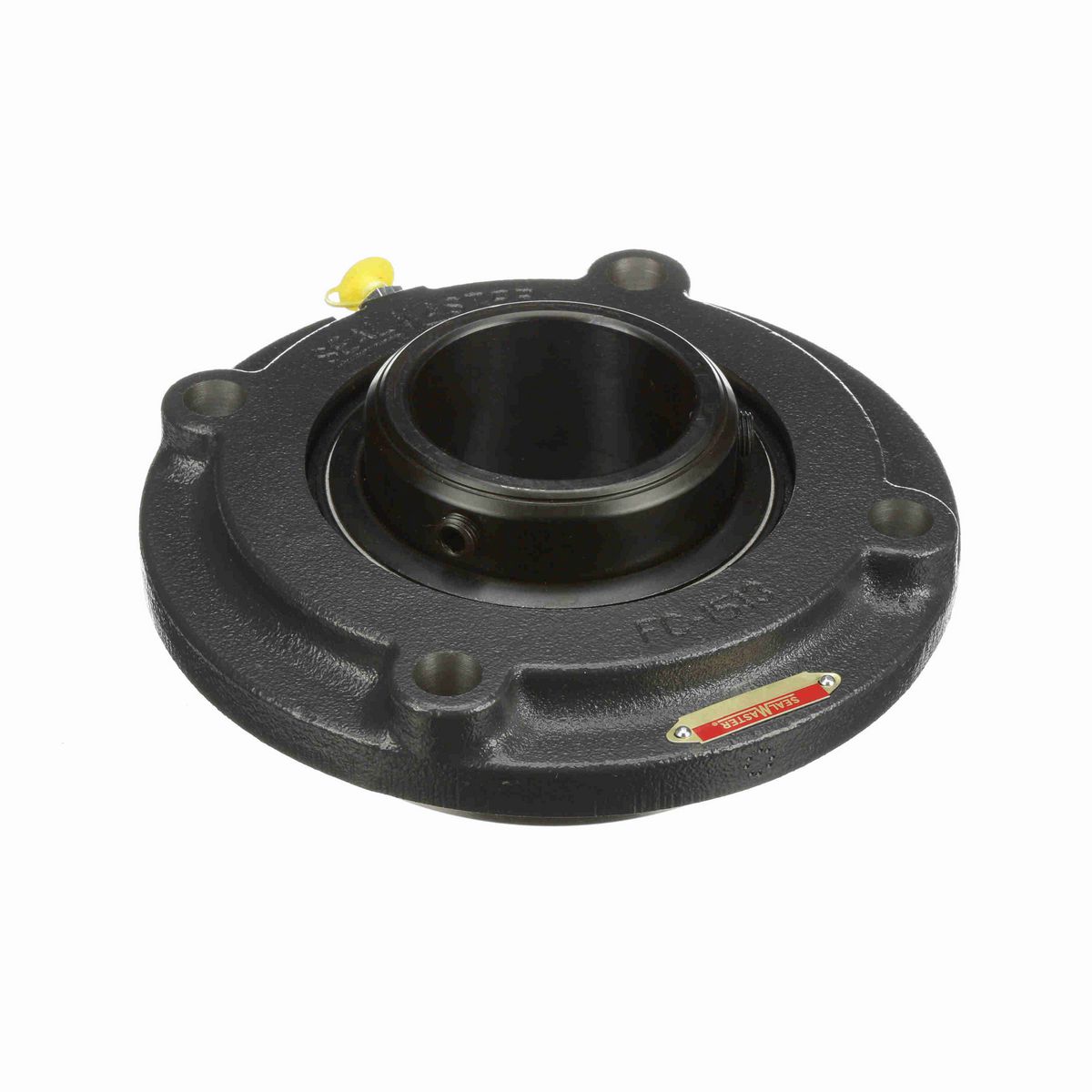 Sealmaster Mounted Cast Iron Flange Cartridge Ball Bearing - 52100 Bearing Steel, Black Oxided - Double Setscrew Lock - MFCD-39