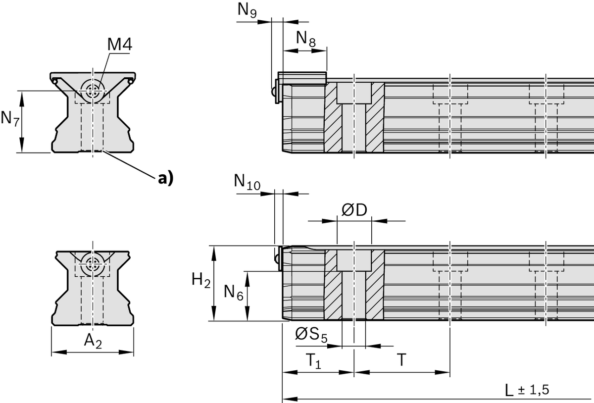 Роликовая направляющая устойчивая к коррозии с покрытием Resist CRII Bosch Rexroth RSA-065-SNS-H-MA-AB [R184565372]