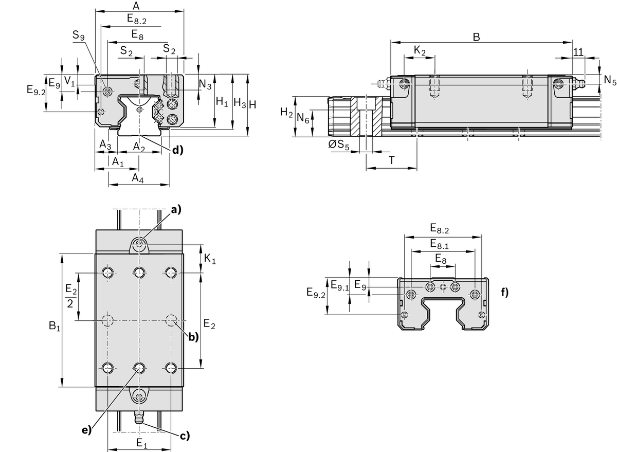 Роликовая каретка из углеродистой стали Bosch Rexroth RWD-045-SLS-C2-S-2 [R18234212X]