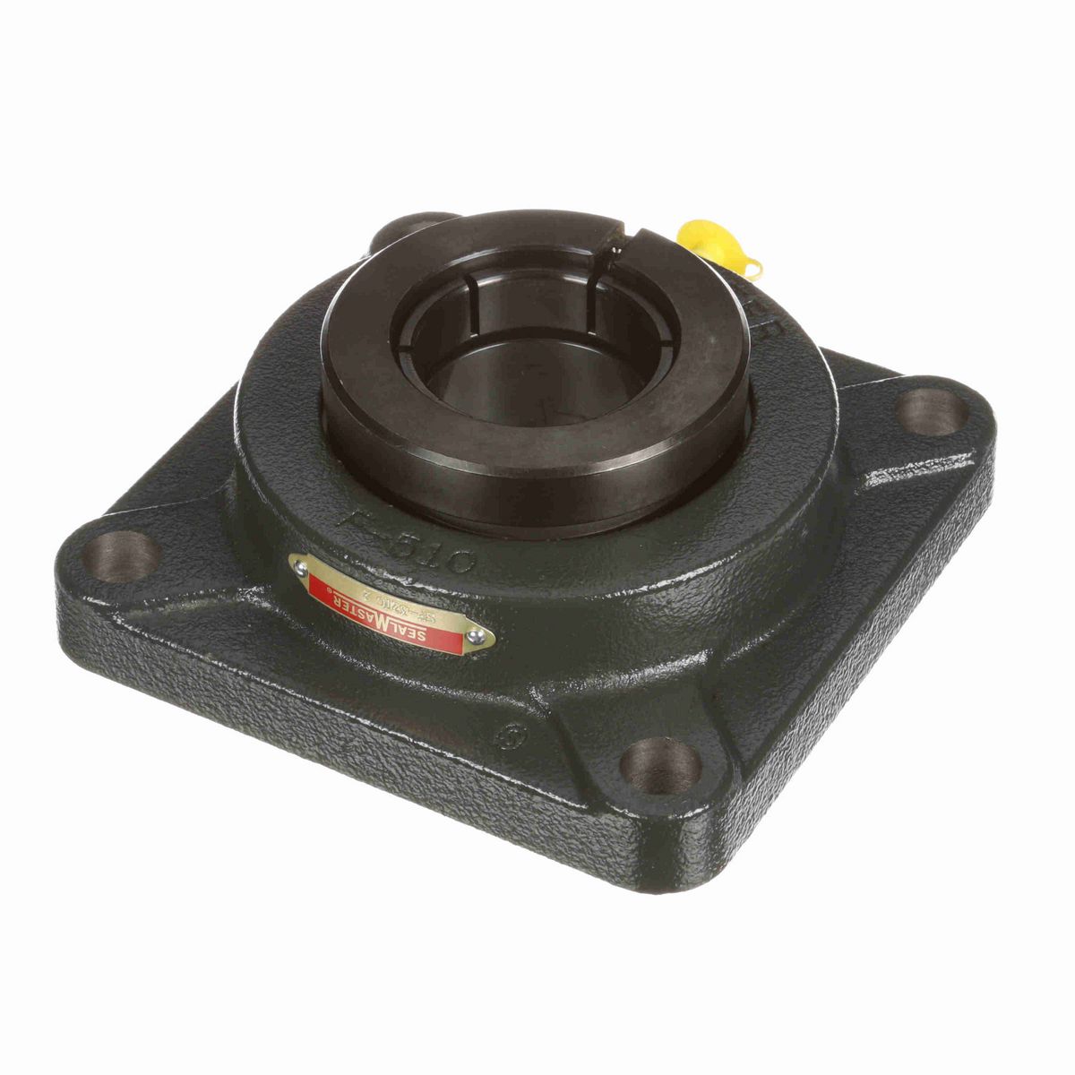 Sealmaster Mounted Cast Iron Four Bolt Flange Ball Bearing - 52100 Bearing Steel, Black Oxided - Concentric Lock - SF-32TC