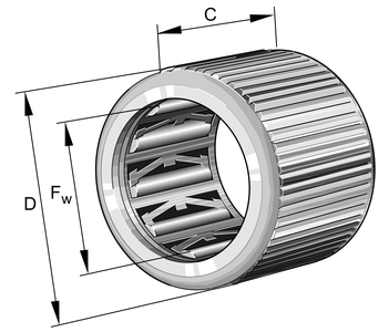 Обгонная муфта со штампованным наружным кольцом INA HF0306-KF-R