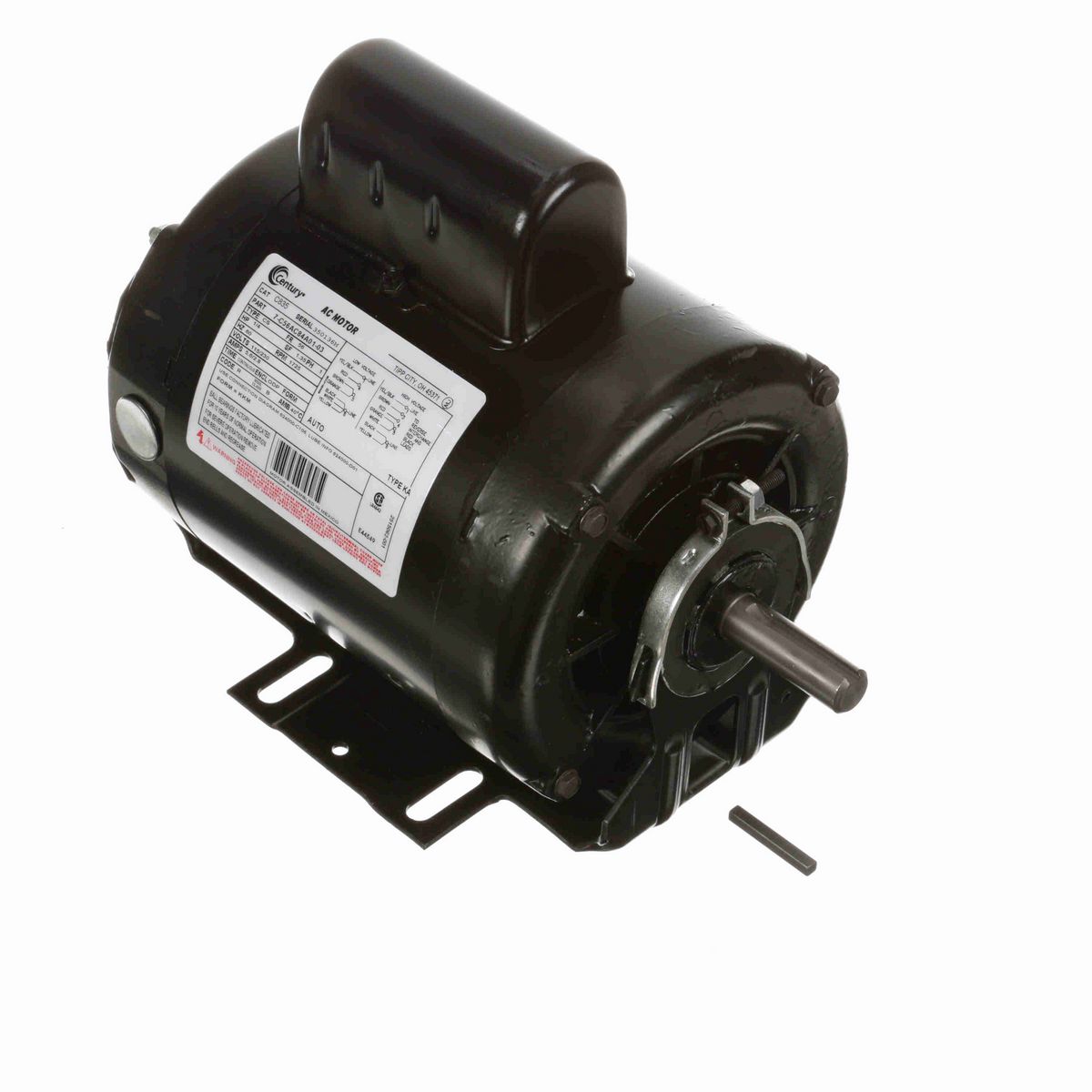 Century General Purpose Motor, 1/4 HP, 1 Ph, 60 Hz, 115/230 V, 1800 RPM, 56 Frame, ODP - C835