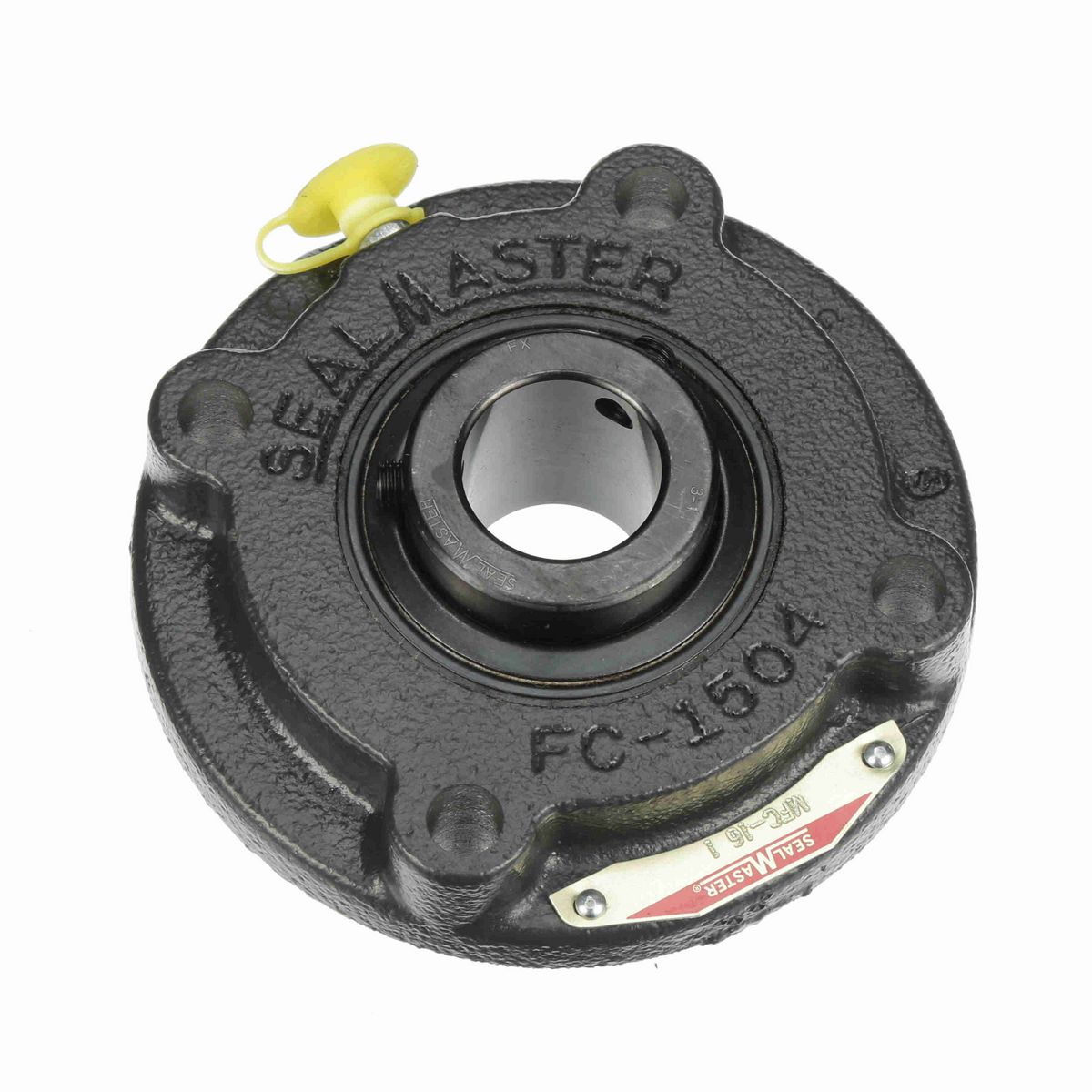 Sealmaster Mounted Cast Iron Flange Cartridge Ball Bearing - 52100 Bearing Steel, Black Oxided - Setscrew Lock - MFC-16