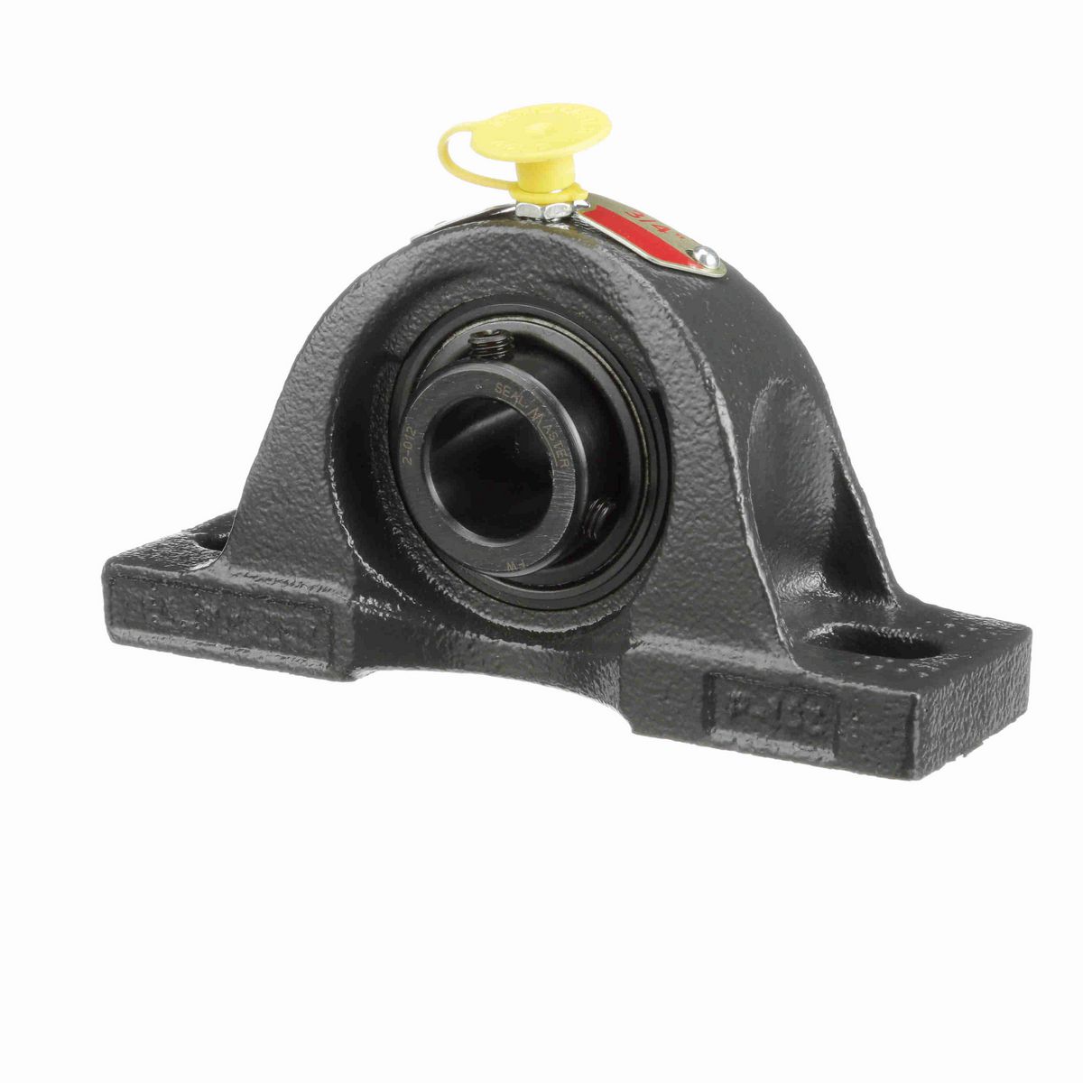 Sealmaster Mounted Cast Iron Two Bolt Pillow Block Ball Bearing - 52100 Bearing Steel, Black Oxided - Setscrew Lock - NP-12