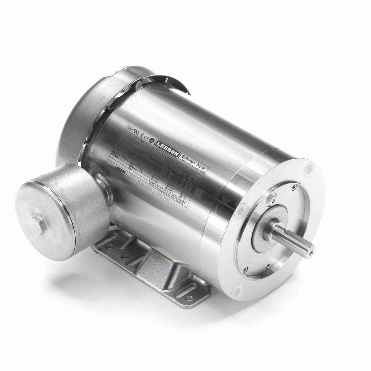 LEESON Extreme Duck® Ultra General Purpose Motor, 1 & 0.75 HP, 3 Ph, 60 & 50 Hz, 230/460 & 190/380 V, 1800 & 1500 RPM, 56C Frame, TEFC - 119511.00