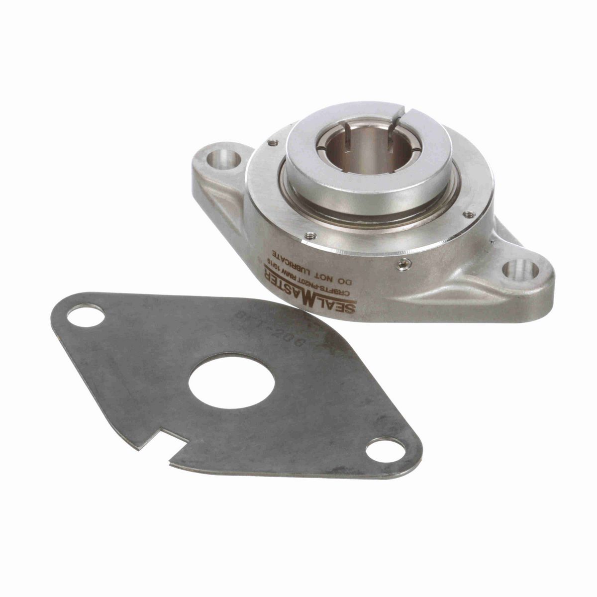 Sealmaster Mounted Stainless Steel Two Bolt Flange Ball Bearing - 52100 Bearing Steel, Phosphorus Nickel Coated - Concentric Lock - Corrosion Resistant - Reduced Maintenance - Lubed for Life - CRBFTS-PN20T RMW
