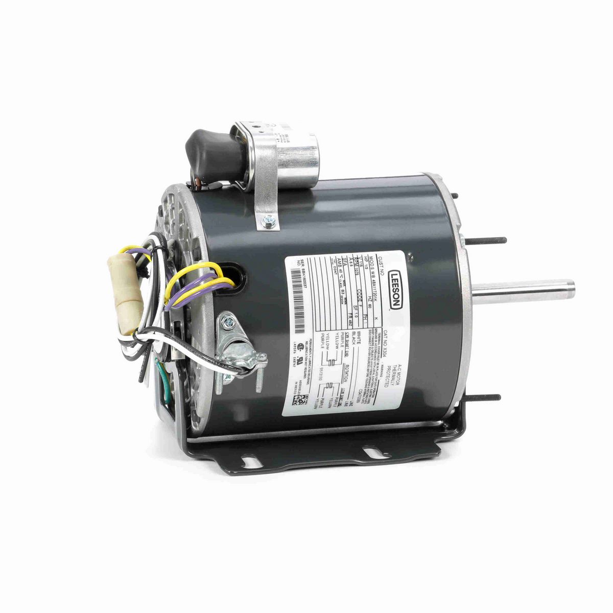 LEESON Fan and Blower Motor, 0.33 HP, 1 Ph, 60 Hz, 115 V, 1200 RPM, 48Y Frame, TEAO - X304
