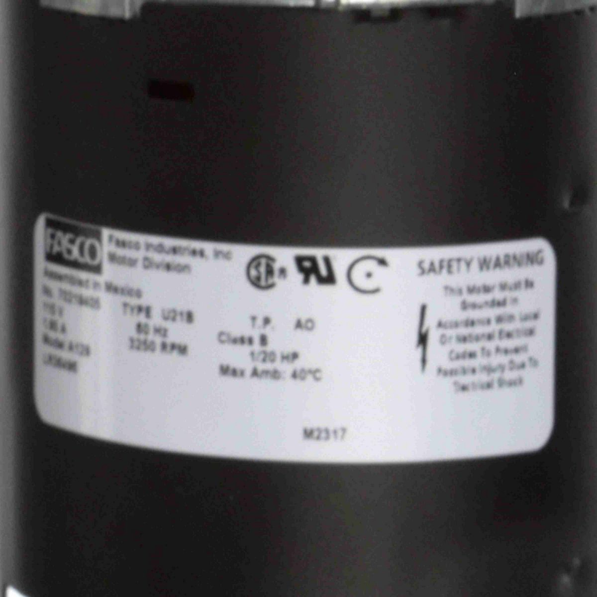 FASCO Rectangular Outlet Shaded Pole OEM Replacement Draft Inducer Blower, 115 Volts, Flange: No - A129