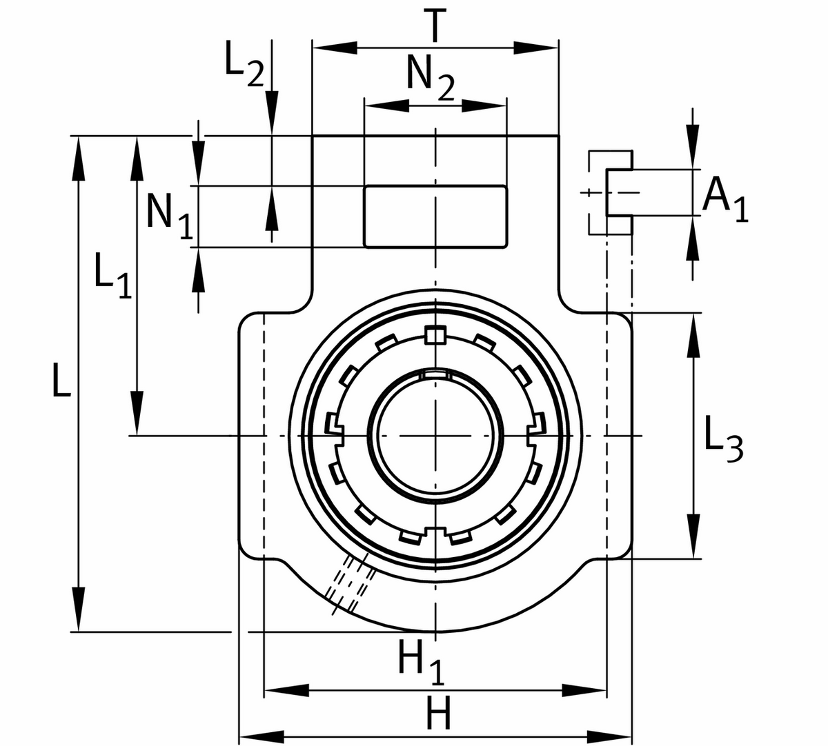 Корпусной узел с закрепляемым подшипником FAG UKT208