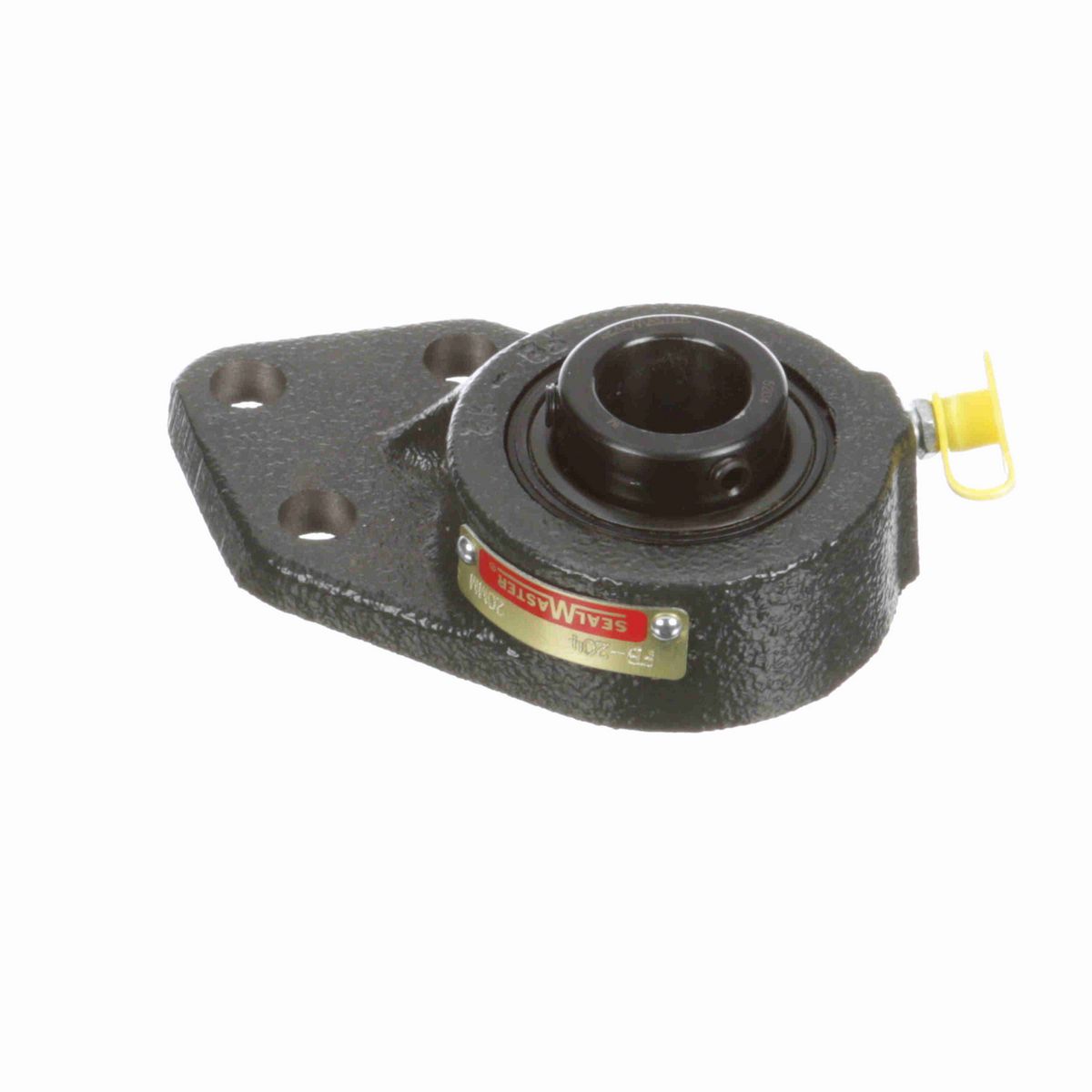 Sealmaster Mounted Cast Iron Three Bolt Flange Bracket Ball Bearing - 52100 Bearing Steel, Black Oxided - Setscrew Lock - FB-204