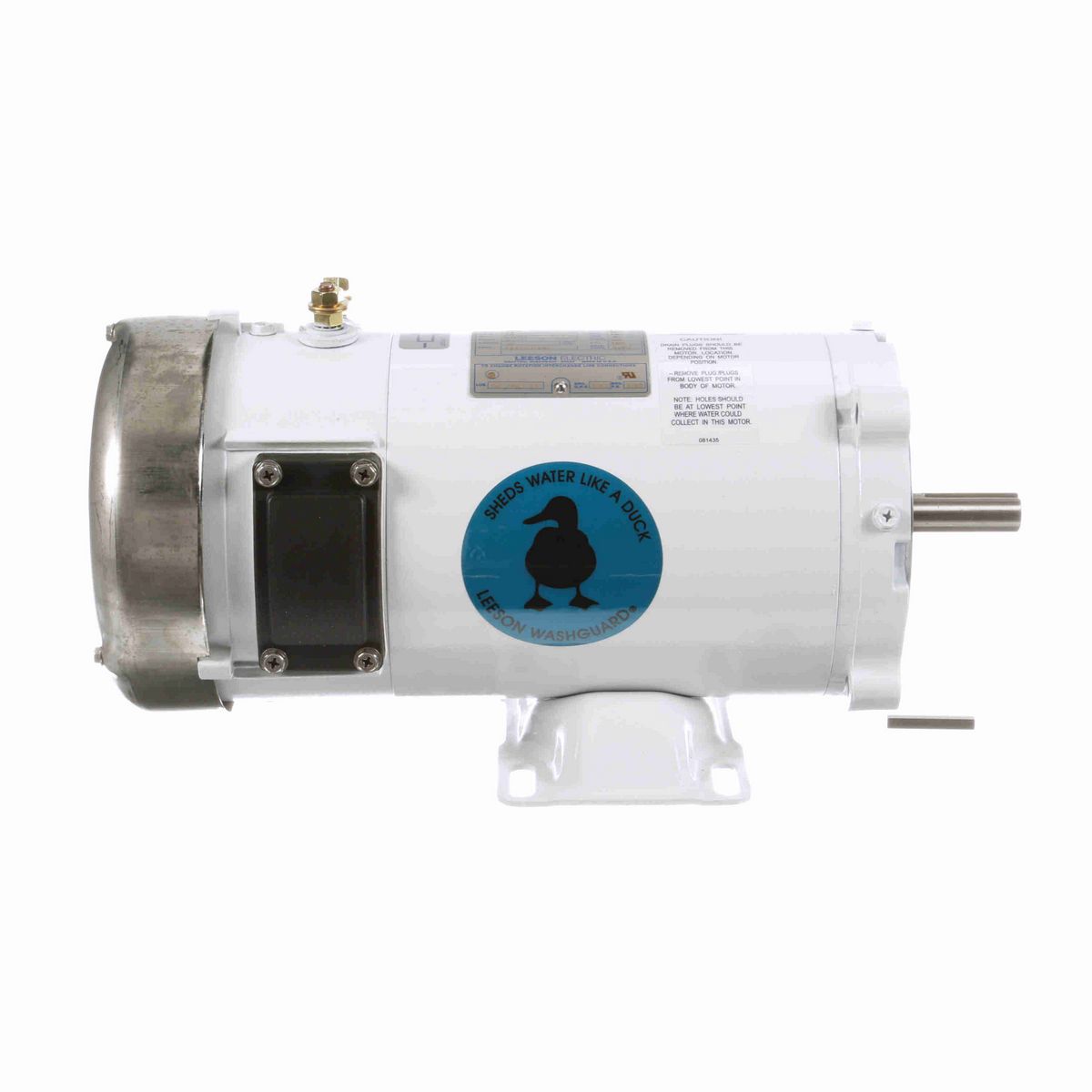 LEESON Washdown Motor, 1 HP, 24 V, 1800 RPM, S56C Frame, TEFC - 109303.00