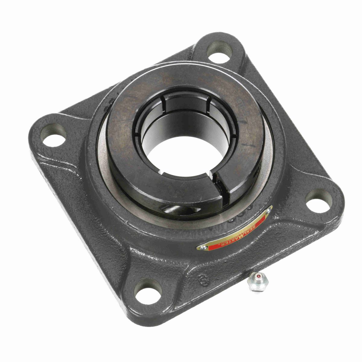 Sealmaster Mounted Cast Iron Four Bolt Flange Ball Bearing - 52100 Bearing Steel, Black Oxided - Concentric Lock - SFMH-31T