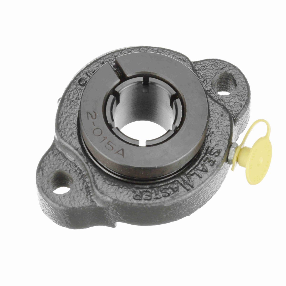 Sealmaster Mounted Cast Iron Two Bolt Flange Ball Bearing - 52100 Bearing Steel, Black Oxided - Concentric Lock - TFT-15TC-1 ARZ