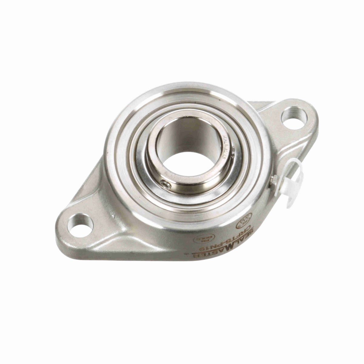 Sealmaster Mounted Stainless Steel Two Bolt Flange Ball Bearing - 52100 Bearing Steel, Phosphorus Nickel Coated - Setscrew Lock - Corrosion Resistant - CRFTS-PN19