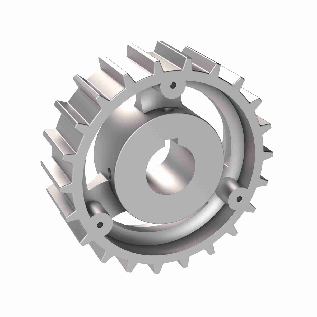 Rexnord 815 Series Solid One Piece Cast Iron Sprocket with 22 Teeth and a 1-1/4in Round Shaft-Ready Bore with Keyway & 2 Setscrews - 401-153-16