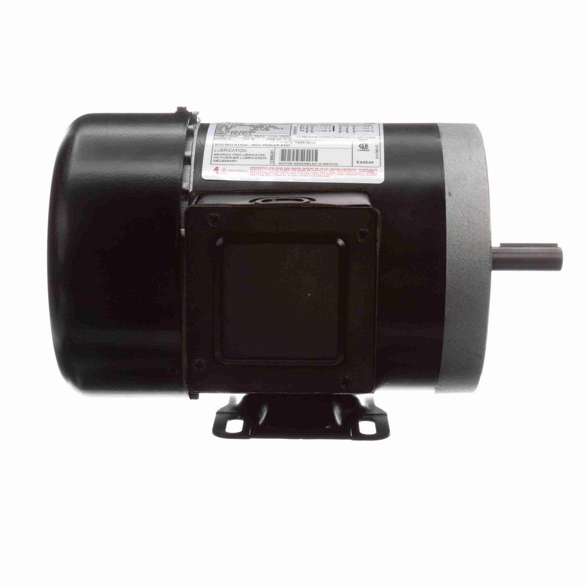 Century General Purpose Motor, 3/4 HP, 3 Ph, 60 Hz, 208-230/460 V, 1800 RPM, K56C Frame, TEFC - H1008L