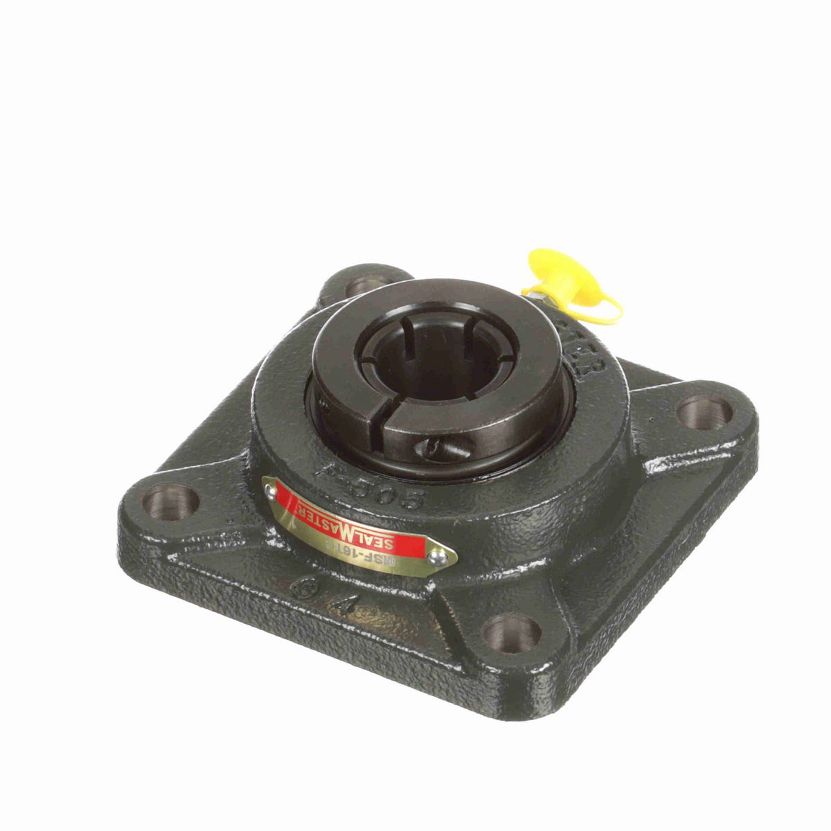 Sealmaster Mounted Cast Iron Four Bolt Flange Ball Bearing - 52100 Bearing Steel, Black Oxided - Concentric Lock - MSF-16TC