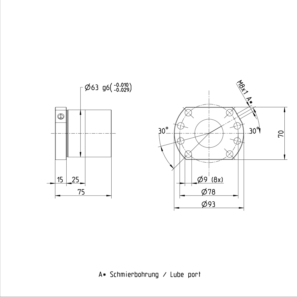 Одинарная гайка с фланцем Bosch Rexroth FEM-E-B 40X12RX6-4 [R150245063]