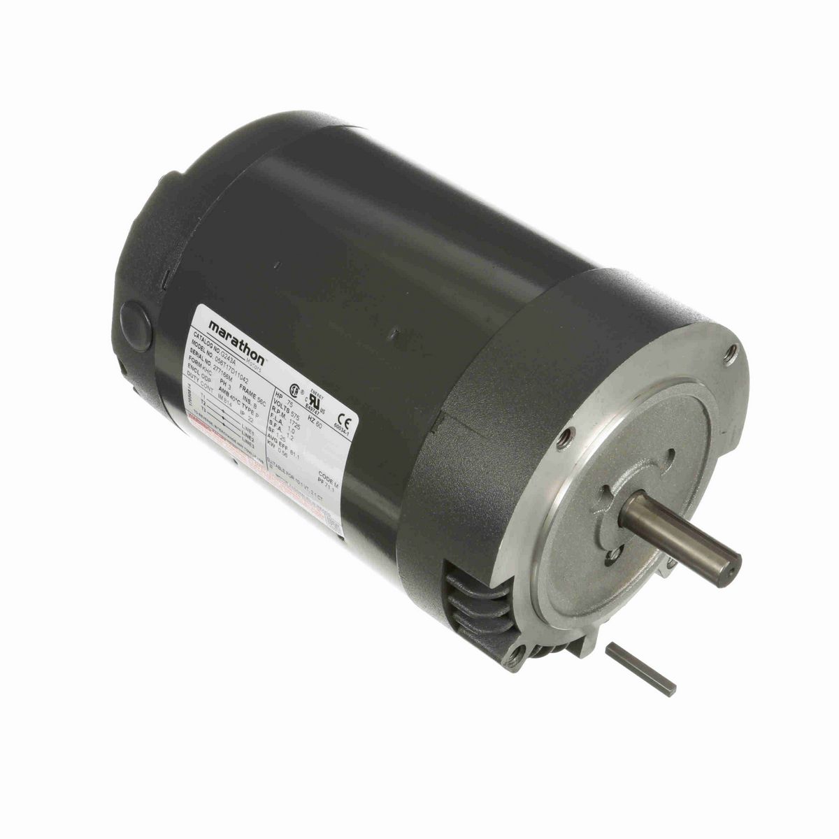 LEESON General Purpose Motor, 0.75 HP, 3 Ph, 60 Hz, 575 V, 1800 RPM, 56C Frame, DP - G243A