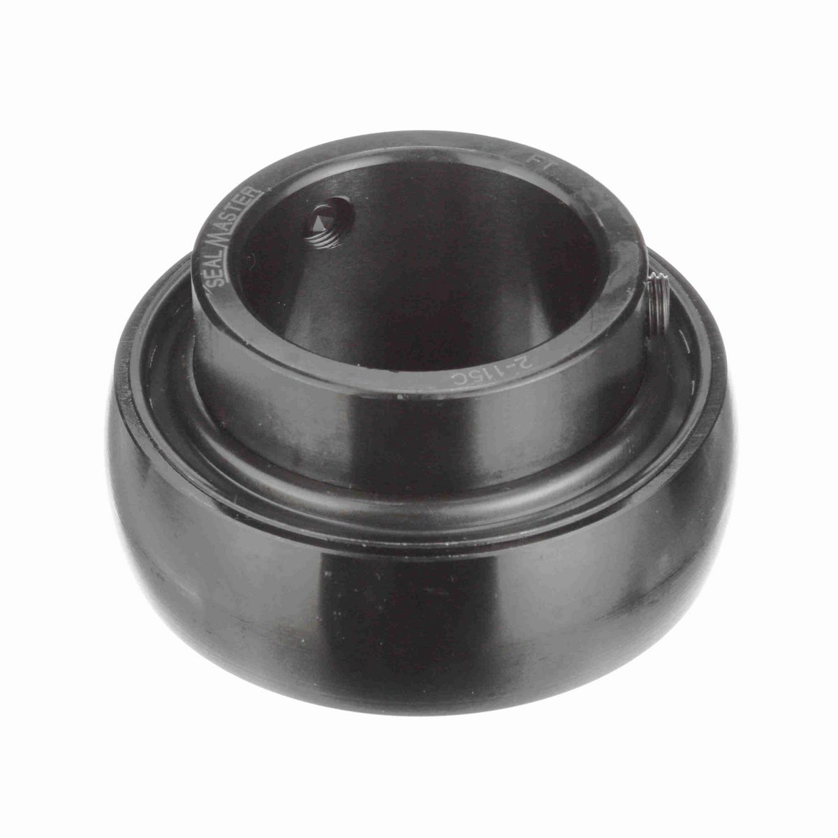 Sealmaster Mounted Insert Only Ball Bearing - 52100 Bearing Steel, Black Oxided - Setscrew Lock - 2-115C