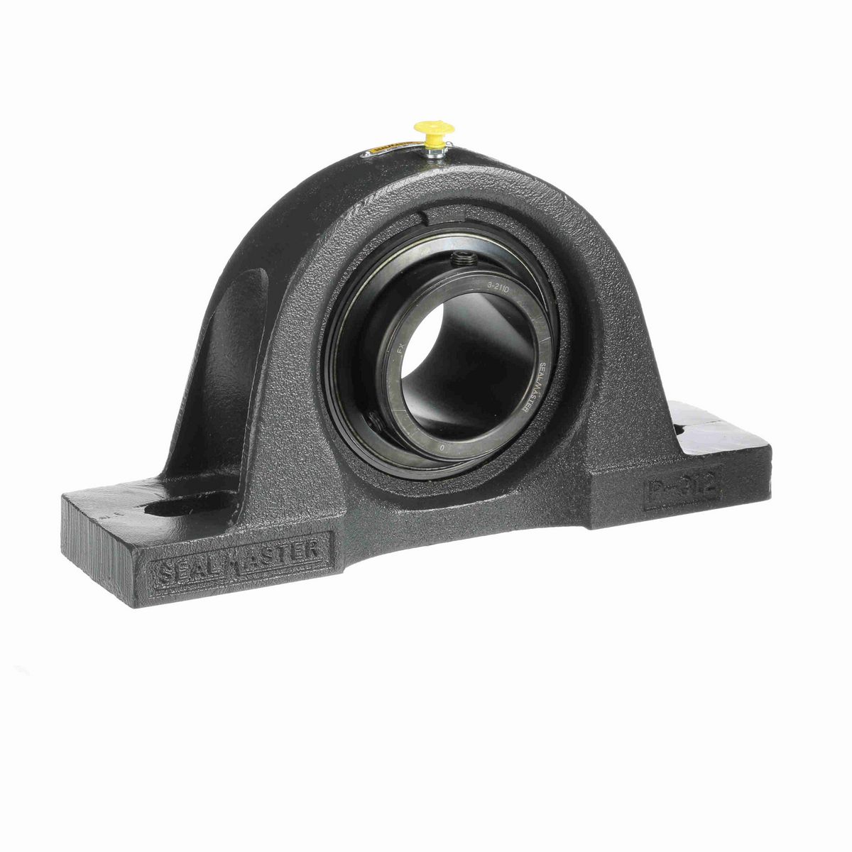 Sealmaster Mounted Cast Iron Two Bolt Pillow Block Ball Bearing - 52100 Bearing Steel, Black Oxided - Double Setscrew Lock - Air Handling Housing Fit, Noise Tested - MPD-43 CXU