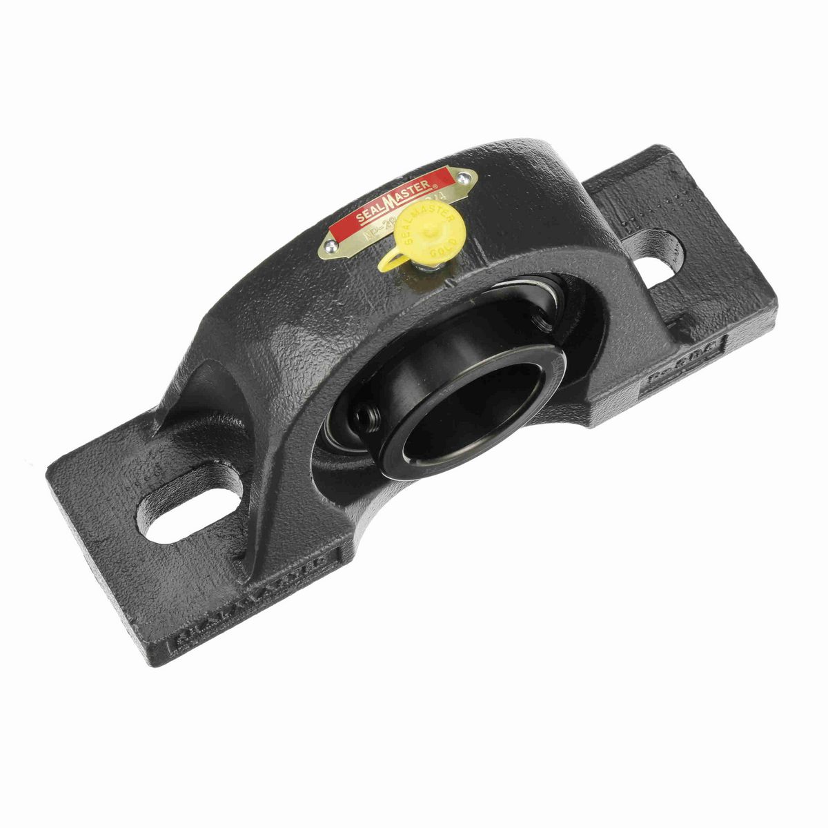 Sealmaster Mounted Cast Iron Two Bolt Pillow Block Ball Bearing - 52100 Bearing Steel, Black Oxided - Setscrew Lock - MP-28