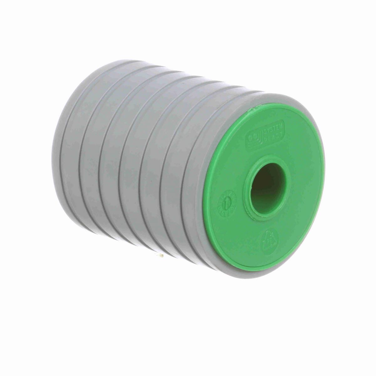 System Plast Return Roller with Rubber; OD: 67-mm, Shaft Dia: 18-mm, Length: 82.5-mm, Color: Green - RR-67B18ML83-PEG