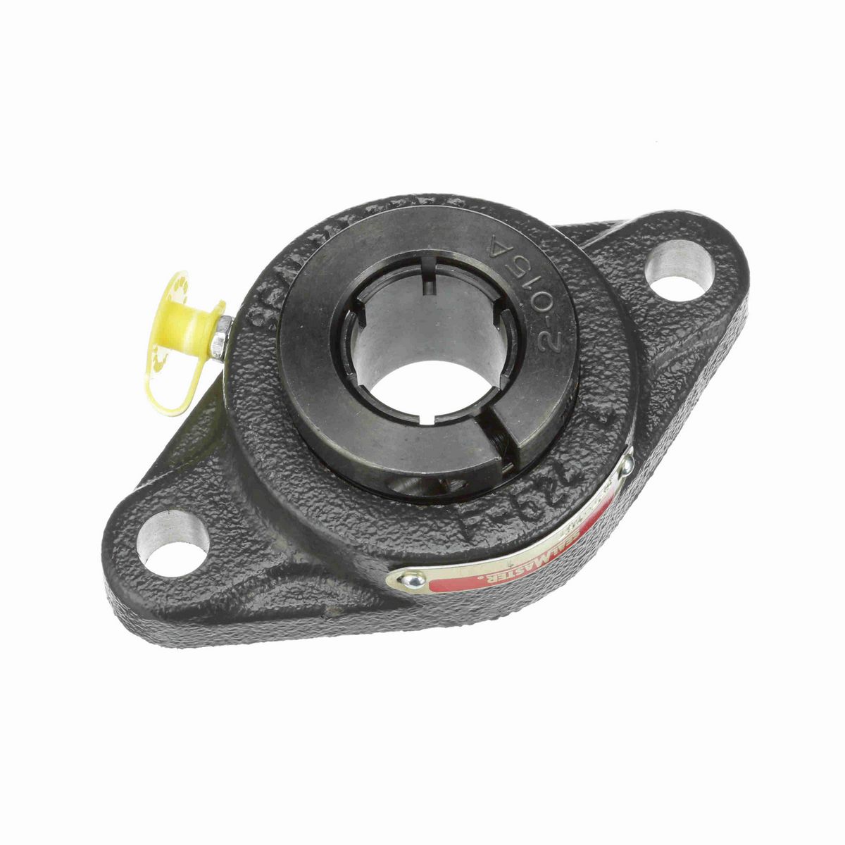 Sealmaster Mounted Cast Iron Two Bolt Flange Ball Bearing - 52100 Bearing Steel, Black Oxided - Concentric Lock - SFT-14T