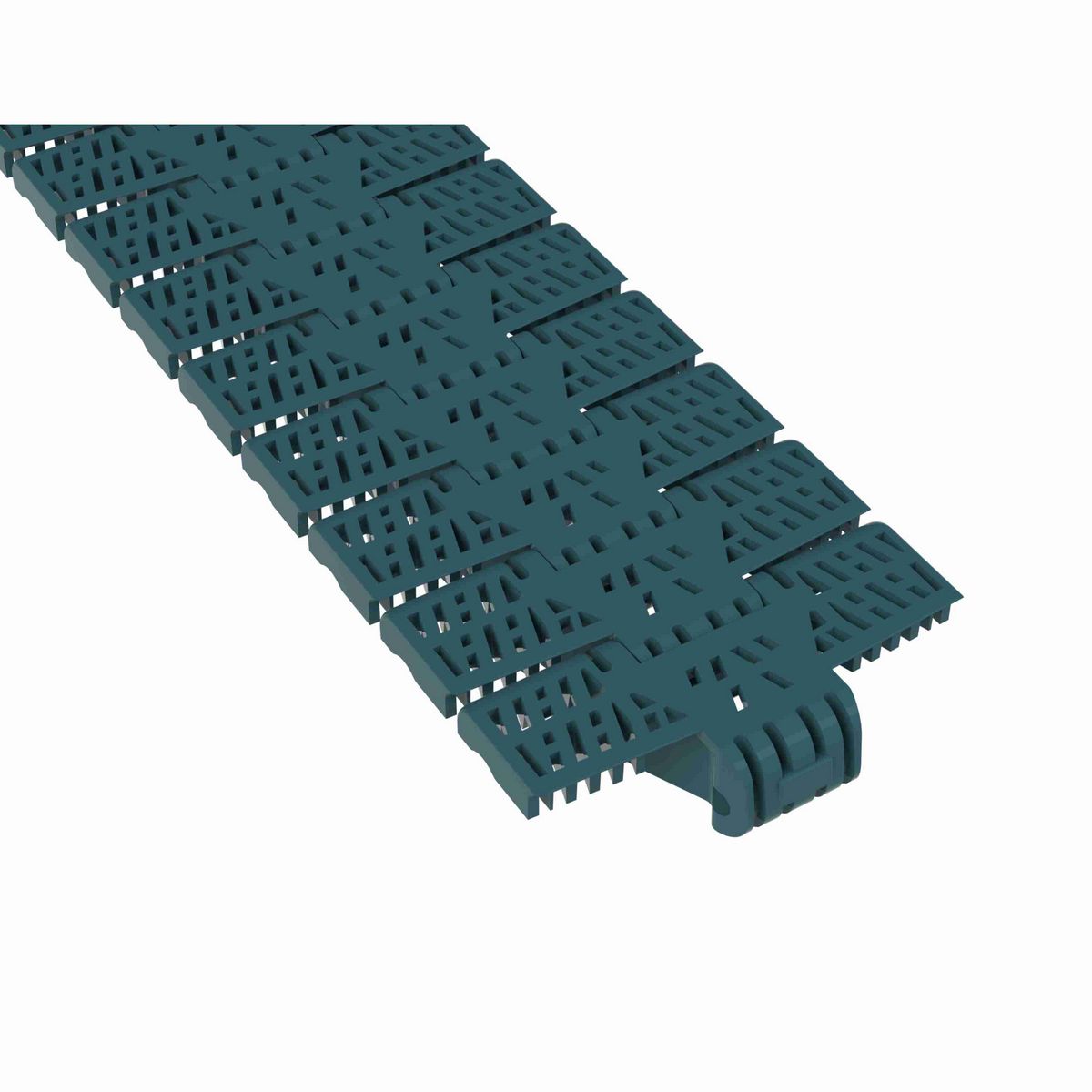 Rexnord 1040FGM Side-flexing Flush Grid, Material: Green Low Friction Acetal, Width: 3.3in, Pitch: 1in - 10604583