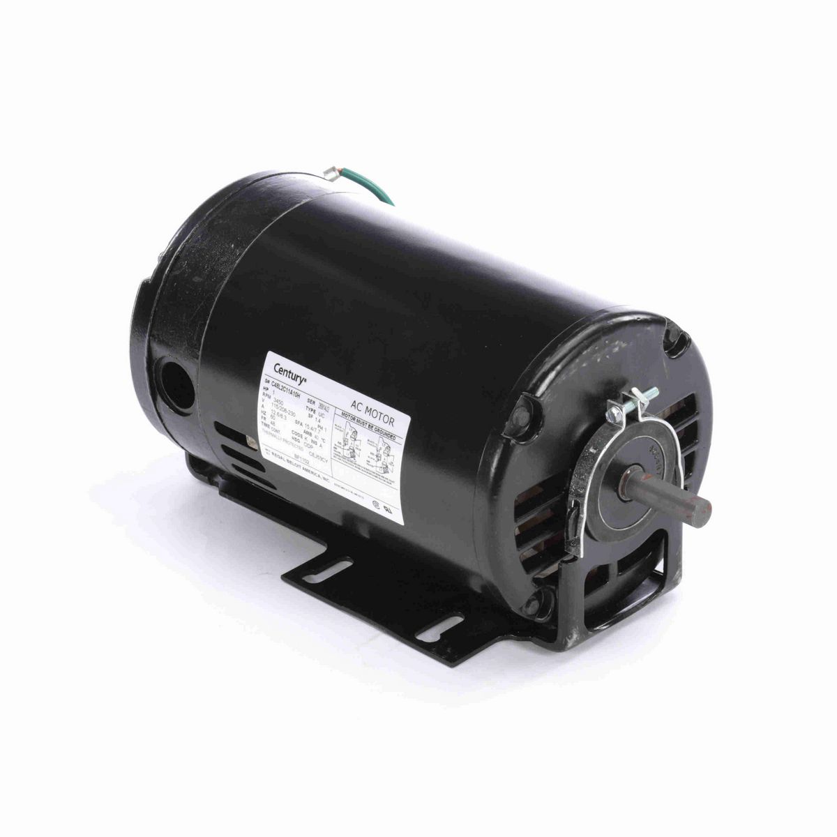 Century Fan and Blower Motor, 1 HP, 1 Ph, 60 Hz, 115/208-230 V, 3600 RPM, 48 Frame, ODP - BF1102