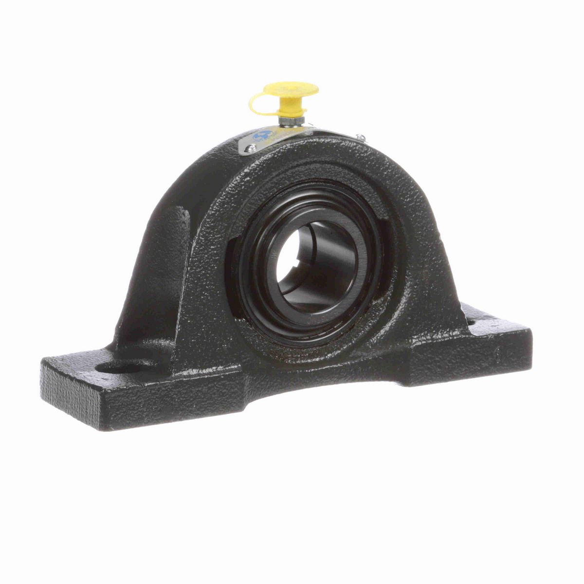Sealmaster Mounted Cast Iron Two Bolt Pillow Block Ball Bearing - 52100 Bearing Steel, Black Oxided - Concentric Lock - NP-206TMC