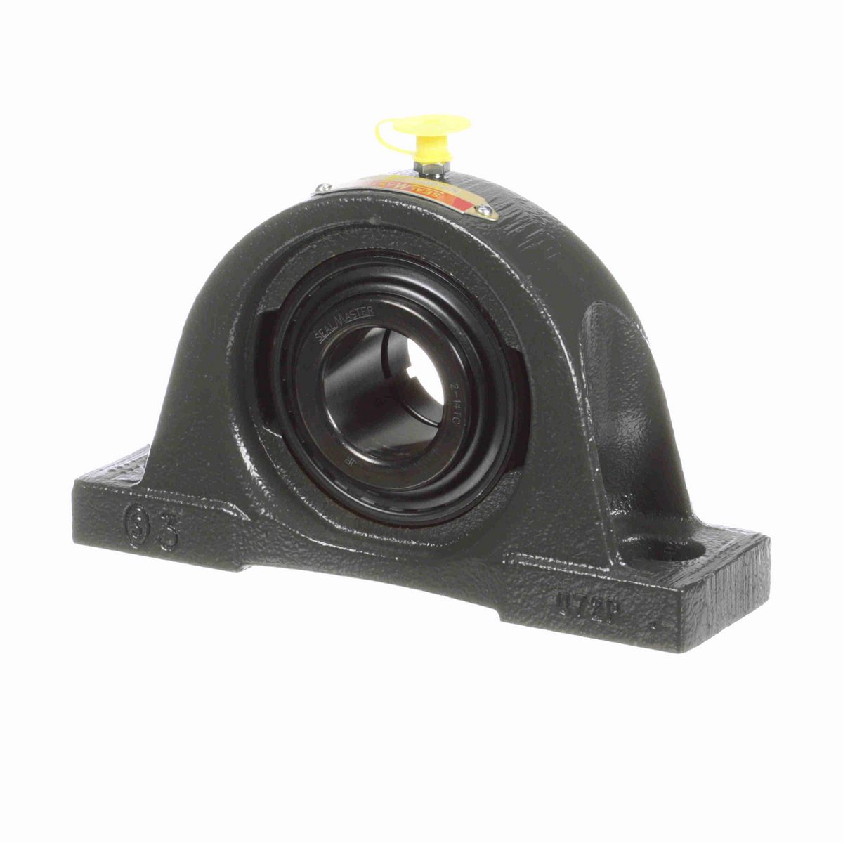 Sealmaster Mounted Cast Iron Two Bolt Pillow Block Ball Bearing - 52100 Bearing Steel, Black Oxided - Concentric Lock - NP-20TC