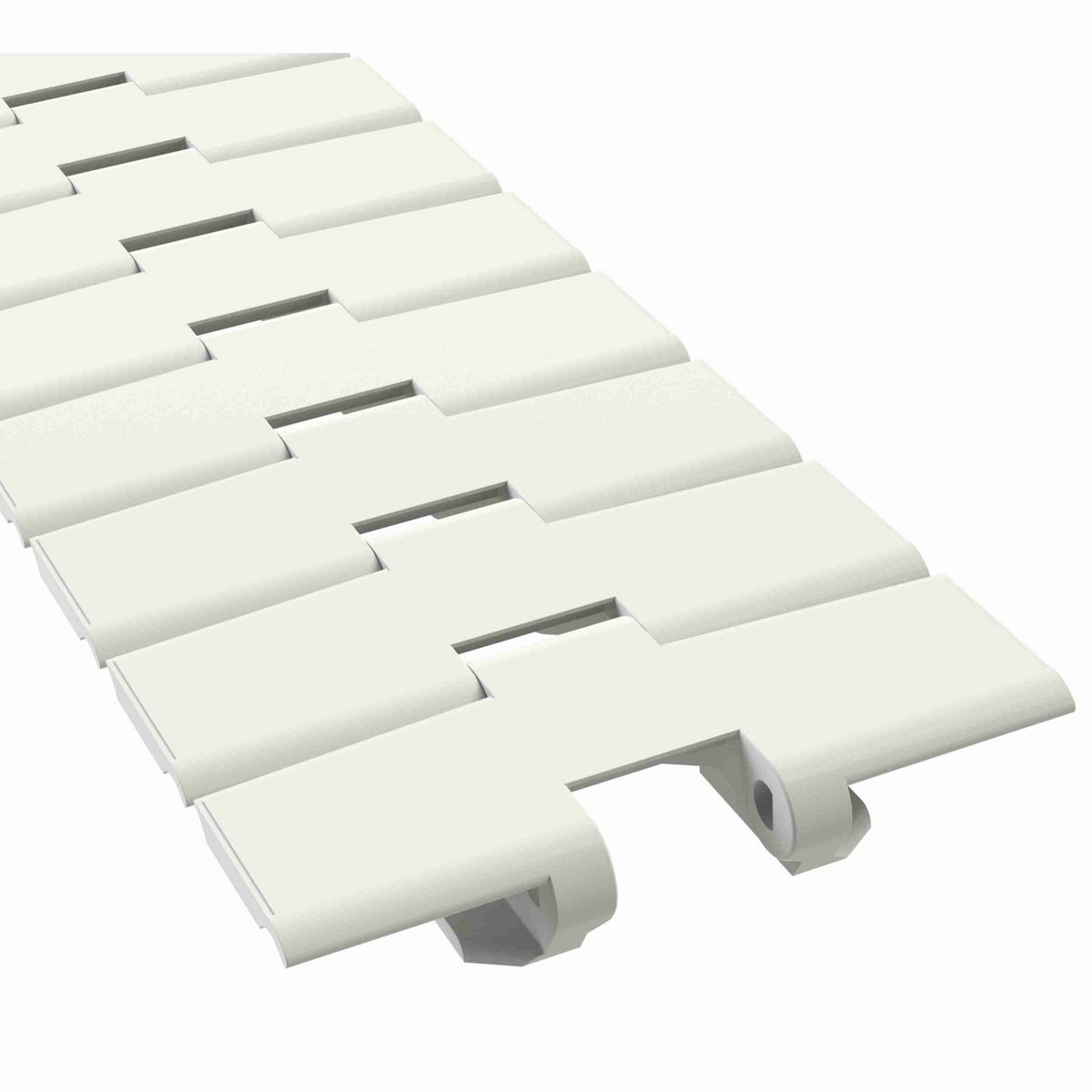 Rexnord 879TAB Side-flexing Solid Top, Material: Chemical Resistant (White), Width: 4.5in, Pitch: 1.5in - 81408502