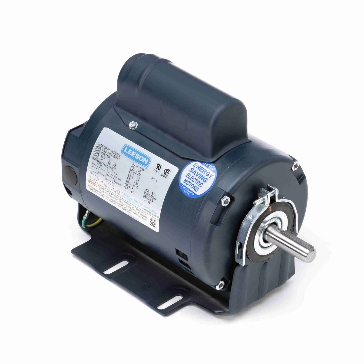 LEESON Fan and Blower Motor, 0.50 HP, 1 Ph, 60 Hz, 277 V, 1800 RPM, S56 Frame, DP - 102965.00