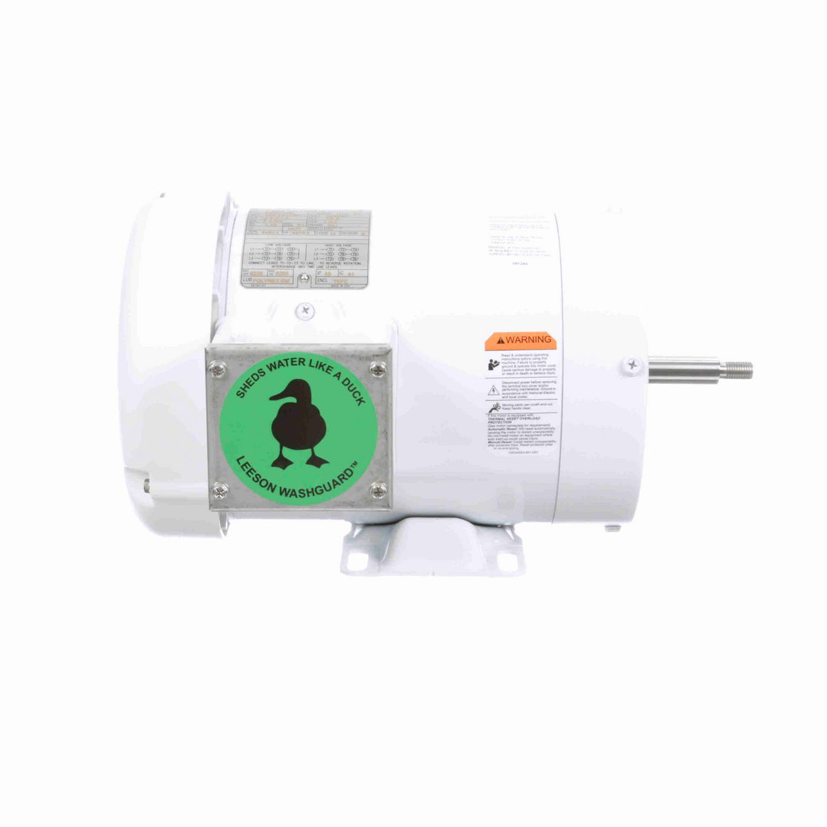 LEESON Jet Pump Motor, 1.50 & 1 HP, 3 Ph, 60 & 50 Hz, 208-230/460 & 190/380 V, 3600 & 3000 RPM, 56J Frame, TEFC - 119458.00
