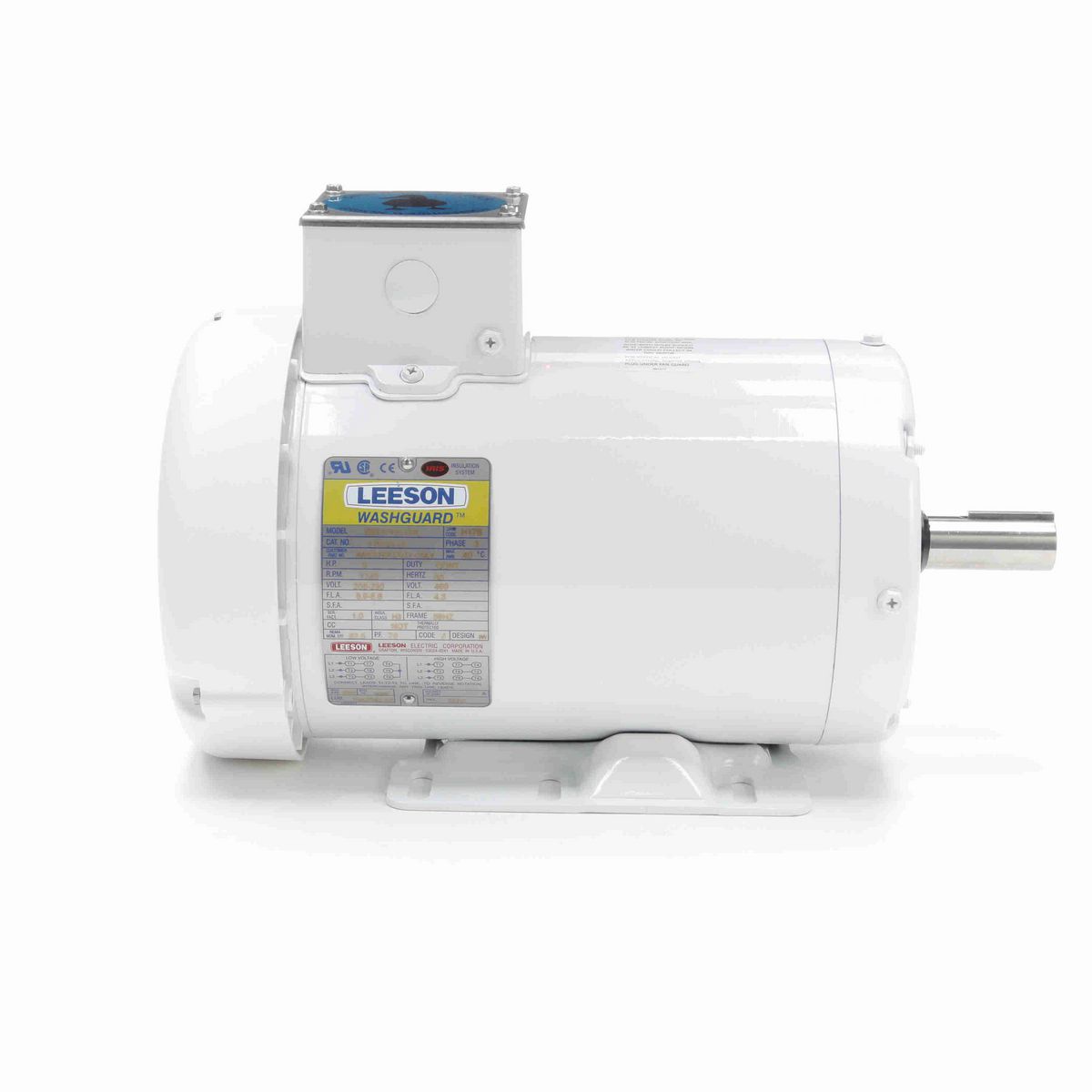 LEESON Feather Picker Motor, 3 HP, 3 Ph, 60 Hz, 230/460 V, 1800 RPM, 56HZ Frame, TEFC - 119783.00