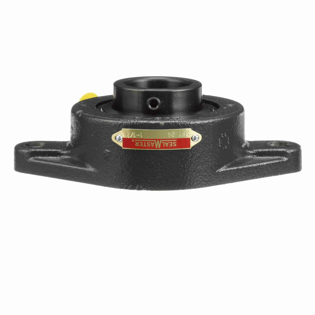 Sealmaster Mounted Cast Iron Two Bolt Flange Ball Bearing - 52100 Bearing Steel, Black Oxided - Setscrew Lock - SFT-24