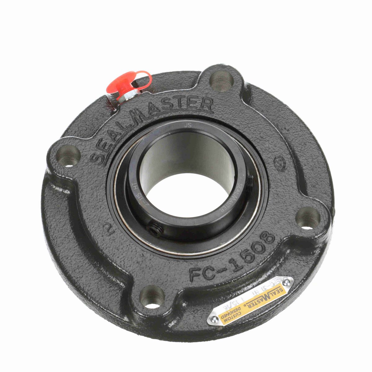 Sealmaster Mounted Cast Iron Flange Cartridge Ball Bearing - 52100 Bearing Steel, Black Oxided - Setscrew Lock - High Temperature - SFC-31 HT