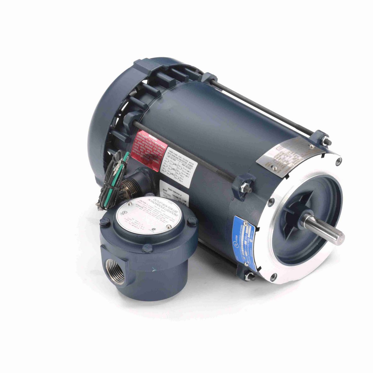 LEESON Explosion Proof Motor, 1 & 0.75 HP, 3 Ph, 60 & 50 Hz, 230/460 & 190/380 V, 3600 & 3000 RPM, 56C Frame, EPFC - 119422.00