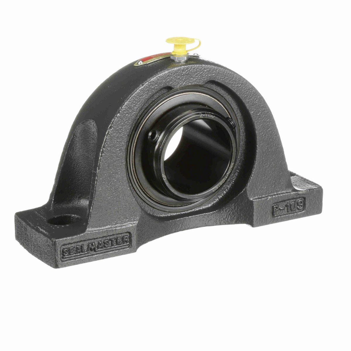 Sealmaster Mounted Cast Iron Two Bolt Pillow Block Ball Bearing - 52100 Bearing Steel, Black Oxided - Double Setscrew Lock - NPD-31